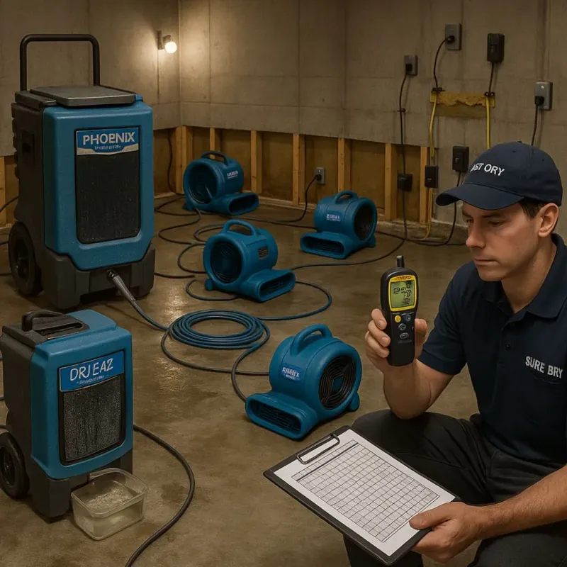 Structural Drying and Dehumidification process in West Portsmouth, OH
